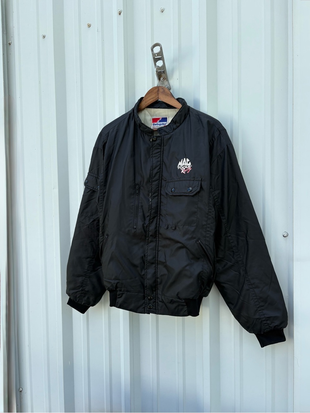 Vintage 90s Swingster Mac Tools NASCAR Puffer Jacket Black size XL